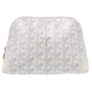 Goyard Vendome Cosmetic Pouch, Leather, White, 0682